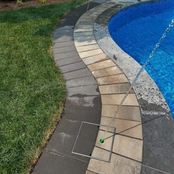 HIDE Access Cover used over pool fountain.